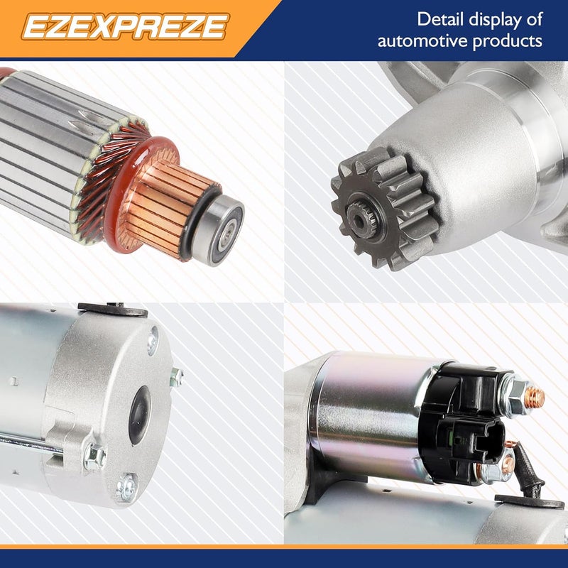 E EZEXPREZE 17825N إيزإكسبريز موتور بدء التشغيل متوافق مع لكزس 07-18 ES350 07-15 RX350، تويوتا 07-17 كامري، 08-16 هايلاندر، 06-12 RAV4، 07-16 سيينا، 09-16 فينزا 3.5L V6 1.6kw 13-أسنان عكس عقارب الساعة استبدال# 428000-0700 - Image 4